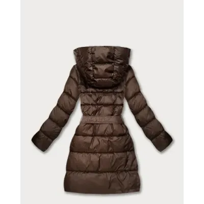 Oboustranná dámská zimní bunda plus size MODA6008BIG chocolate/panther