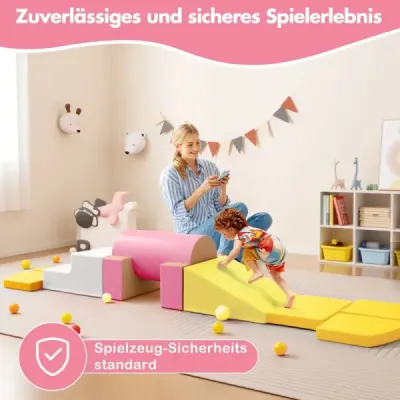 10 dílů pěnové hračky na lezení pro batolata Měkké pěnové stavební bloky z imitace kůže Barevné