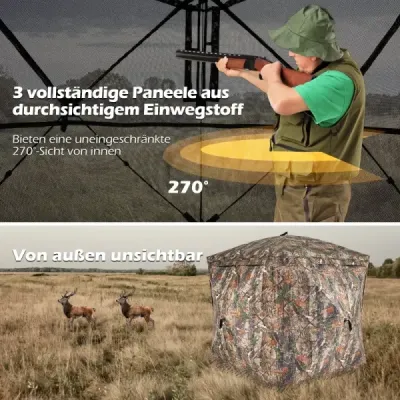270° průhledný maskovací stan pop-up lovecký stan z robustního Oxfordu pro 2-3 osoby přenosný maskovací stan maskovací vzor
