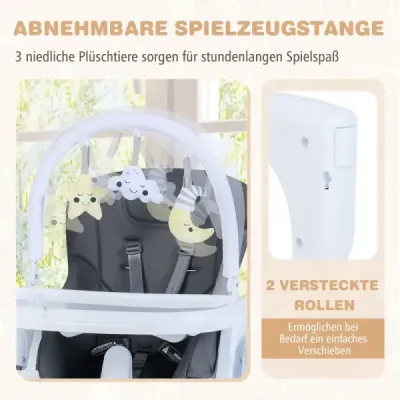 Skládací dětská židlička s funkcí sklápění a nastavitelným opěradlem Dětská židlička tmavě šedá