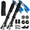 Skládací trekingové hole s rychloupínacím mechanismem, turistické hole pro výšku postavy 166-195 cm, modré