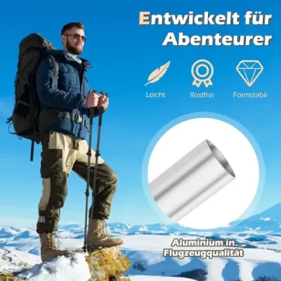 Hliníkové trekingové hole s rukojeťmi z EVA a přírodního korku. Prodloužené turistické hole/hole, černé.