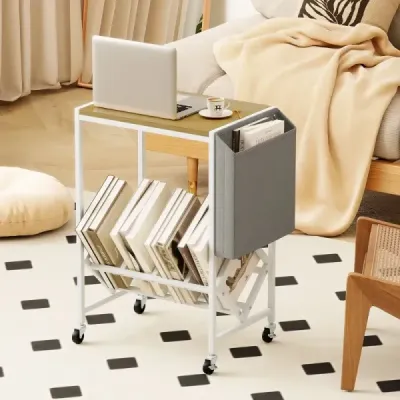 Stojan na přehrávač vinylových desek Vinyl record table with vinyl storage & magazine holder Příroda