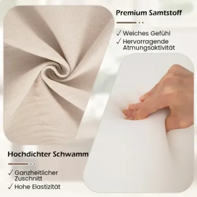 Podlahová židle s opěradlem, měkkým sametem a ergonomickou oporou, béžová.