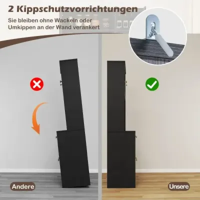 Dřevěná kuchyňská skříňka s ratanovými dvířky a 2 zásuvkami a 2 porty USB Bufetová skříňka černá