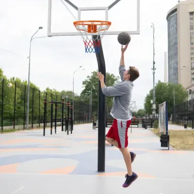 Basketbalový koš s kruhem a sítí Ø45cm pro vnitřní použití, mini, k montáži na zeď, oranžový