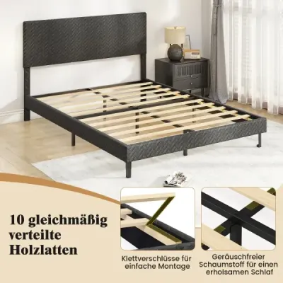 Sametový rám postele 160 x 200 cm s výškově nastavitelným čelem ve tvaru chevronu. Čalouněný rám postele, šedý.