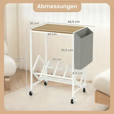 Stojan na přehrávač vinylových desek Vinyl record table with vinyl storage & magazine holder Příroda