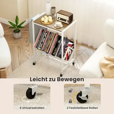 Stojan na přehrávač vinylových desek Vinyl record table with vinyl storage & magazine holder Příroda