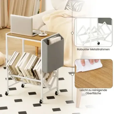 Stojan na přehrávač vinylových desek Vinyl record table with vinyl storage & magazine holder Příroda