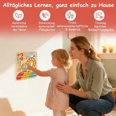 Montessori dřevěné hračky pro batolata, vzdělávací hodiny, denní dětský kalendář