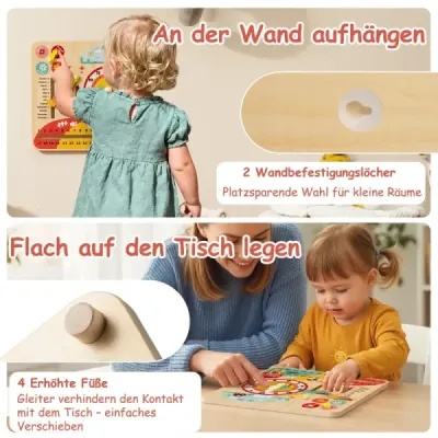 Montessori dřevěné hračky pro batolata, vzdělávací hodiny, denní dětský kalendář