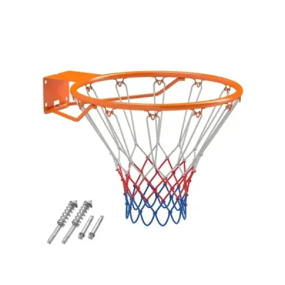 Basketbalový koš s kruhem a sítí Ø45cm pro vnitřní použití, mini, k montáži na zeď, oranžový