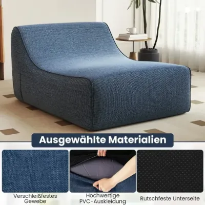 Nafukovací lehátko, ergonomická nafukovací pohovka s odnímatelným potahem, modrá