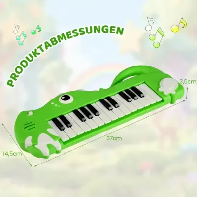 25klávesové dětské digitální piano s vestavěnou hudbou a světlem, elektronické klavírní klaviatury, zelené