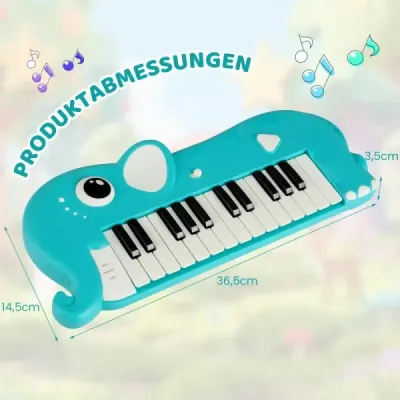 25klávesové dětské digitální piano s vestavěnou hudbou a světlem, elektronické klavírní klaviatury, modré