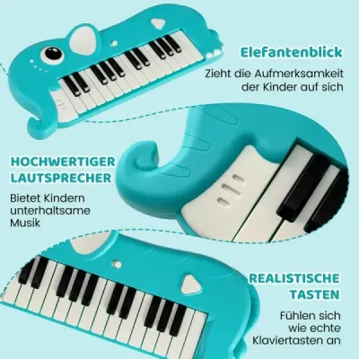 25klávesové dětské digitální piano s vestavěnou hudbou a světlem, elektronické klavírní klaviatury, modré