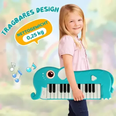 25klávesové dětské digitální piano s vestavěnou hudbou a světlem, elektronické klavírní klaviatury, modré