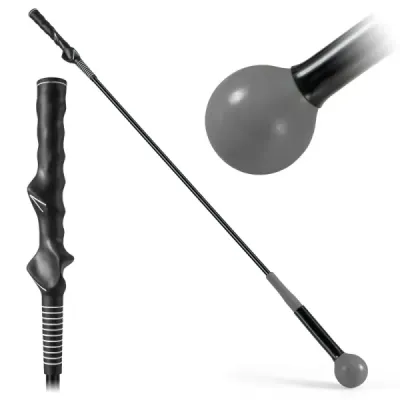 120cm golfový trenažér se zátěžovou hlavou golfová tréninková pomůcka trenažér švihu šedý