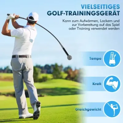 120cm golfový trenažér se zátěžovou hlavou golfová tréninková pomůcka trenažér švihu šedý