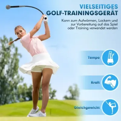 Golfová tréninková pomůcka 80 cm se zátěžovou hlavou pro rytmus úchopu flexibilitu rovnováhu šedá