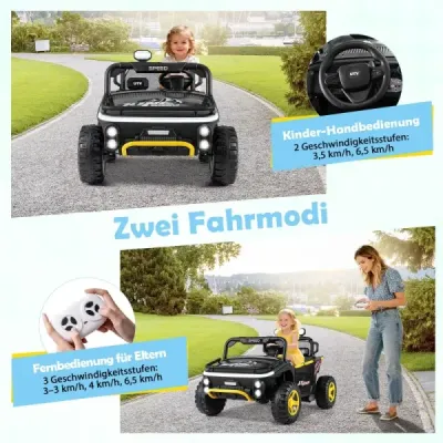24V dětské elektrické autíčko 2místné elektrické autíčko s klaksonem hudbou a světlem dětské autíčko s dálkovým ovládáním černé
