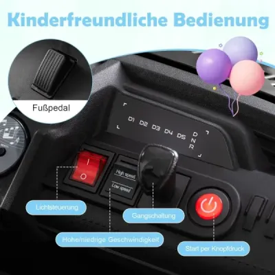 24V dětské elektrické autíčko 2místné elektrické autíčko s klaksonem hudbou a světlem dětské autíčko s dálkovým ovládáním černé