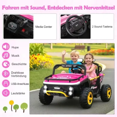 24V dětské elektrické autíčko 2místné elektrické autíčko s klaksonem Hudba a světlo autíčko s dálkovým ovládáním Růžová barva