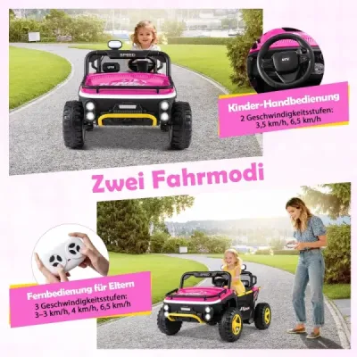24V dětské elektrické autíčko 2místné elektrické autíčko s klaksonem Hudba a světlo autíčko s dálkovým ovládáním Růžová barva