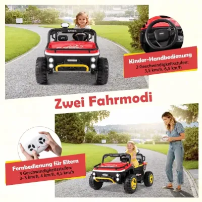 24V dětské elektrické autíčko 2místné elektrické autíčko s klaksonem hudbou a světlem dětské autíčko na dálkové ovládání červené