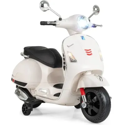 VESPA dětská motorka s LED světlomety a klaksonem elektrická dětská motorka elektrické vozidlo bílá