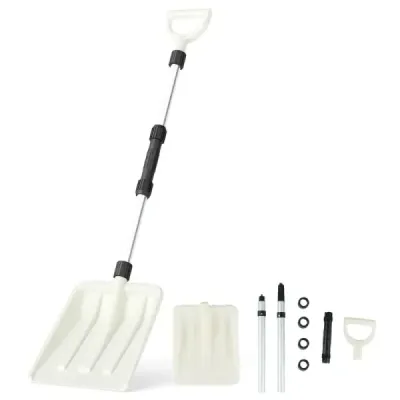 Hrablo na sníh 26 cm široké Lehké hrablo na sníh s ergonomickou rukojetí a robustní hliníkovou násadou Bílá barva