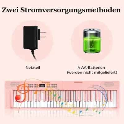 61klávesová skládací klávesová klávesnice plnohodnotná elektronická klávesová klávesnice s funkcí MIDI a Split Růžová