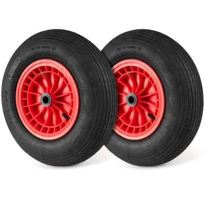 2 x 4.80/4.00-8 pneumatiky a kola pro trakaře 40 cm gumová kola s 2 cm ložisky Černá barva