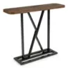 Konzolový stolek 100 cm obdélníkový stolek do předsíně s geometrickým kovovým podnožím Rustikální hnědá barva