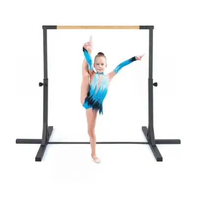 Gymnastická hrazda horizontální gymnastická hrazda s 12stupňovým nastavením výšky od 85 do 145 cm Hrazda Černá