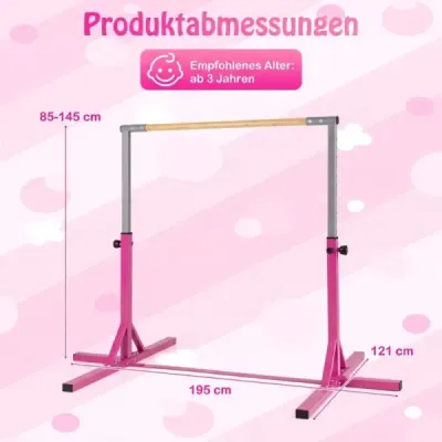 Gymnastická hrazda horizontální hrazda s 12stupňovým nastavením výšky od 85 do 145 cm Hrazda Rosa