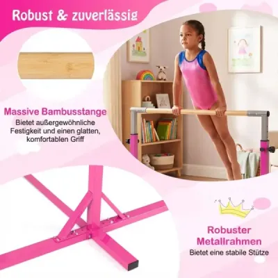 Gymnastická hrazda horizontální hrazda s 12stupňovým nastavením výšky od 85 do 145 cm Hrazda Rosa