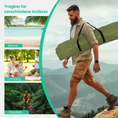 Pop-up stan pro 2–4 osoby s odnímatelnou plachtou proti dešti, 2 okny proti komárům a 2 dveřmi na zip