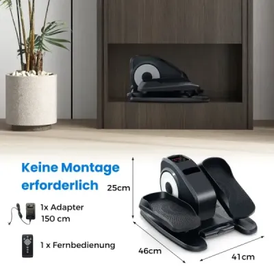 Eliptický trenažér pod stůl elektrický pedálový trenažér pro seniory tichý fitness stroj černý