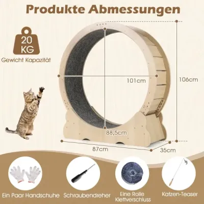 101 cm velký tréninkový pás pro kočky s uzamykatelným mechanismem, přírodní