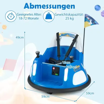 Dětské elektrické autíčko 12V, na baterie s blikajícími světly, na dálkové ovládání, modré