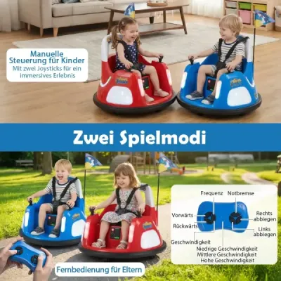 Dětské elektrické autíčko 12V, na baterie s blikajícími světly, na dálkové ovládání, modré