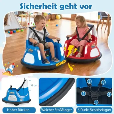 Dětské elektrické autíčko 12V, na baterie s blikajícími světly, na dálkové ovládání, modré