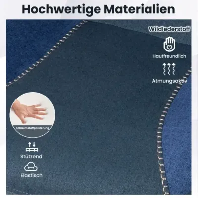 Ergonomická kancelářská židle s lněnou látkou a nastavitelným opěradlem a opěrkou hlavy, kancelářská židle, modrá