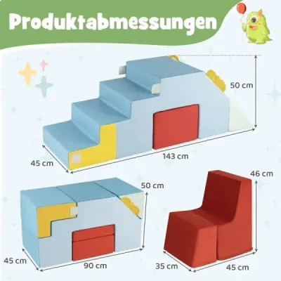 Pěnové stavebnice pro děti, dětská lezecká věž se skluzavkou a schody, měkká lezecká hračka, barevná