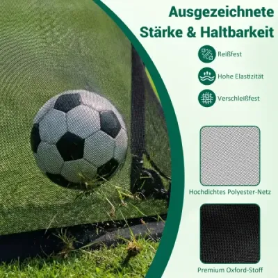 Skládací fotbalová branka, vysouvací branka na fotbal s terčovou stěnou, skládací branka s kotvicím systémem, černá