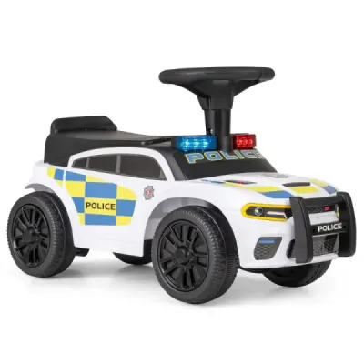 Policejní autíčko pro batolata, odrážedlo s blikajícími světly, hudbou, sirénou, bílé