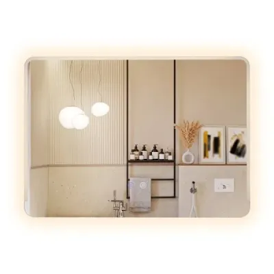 LED koupelnové zrcadlo s protizamlžovací funkcí, stmívatelné osvětlené kosmetické zrcadlo 70 x 50 cm