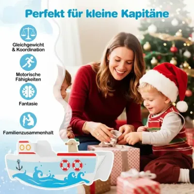 Dřevěná houpačka s rozsahem houpání 40°, námořním designem a opěrkou zad Houpačka